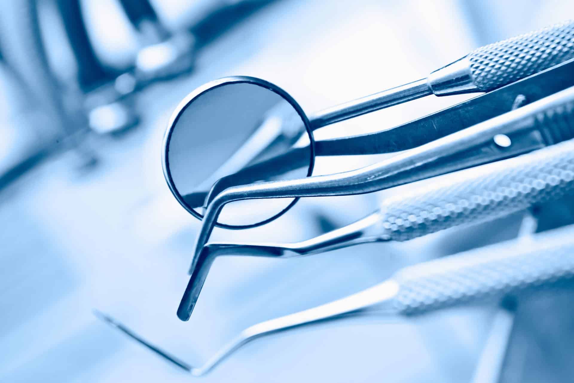 dental tools in blue